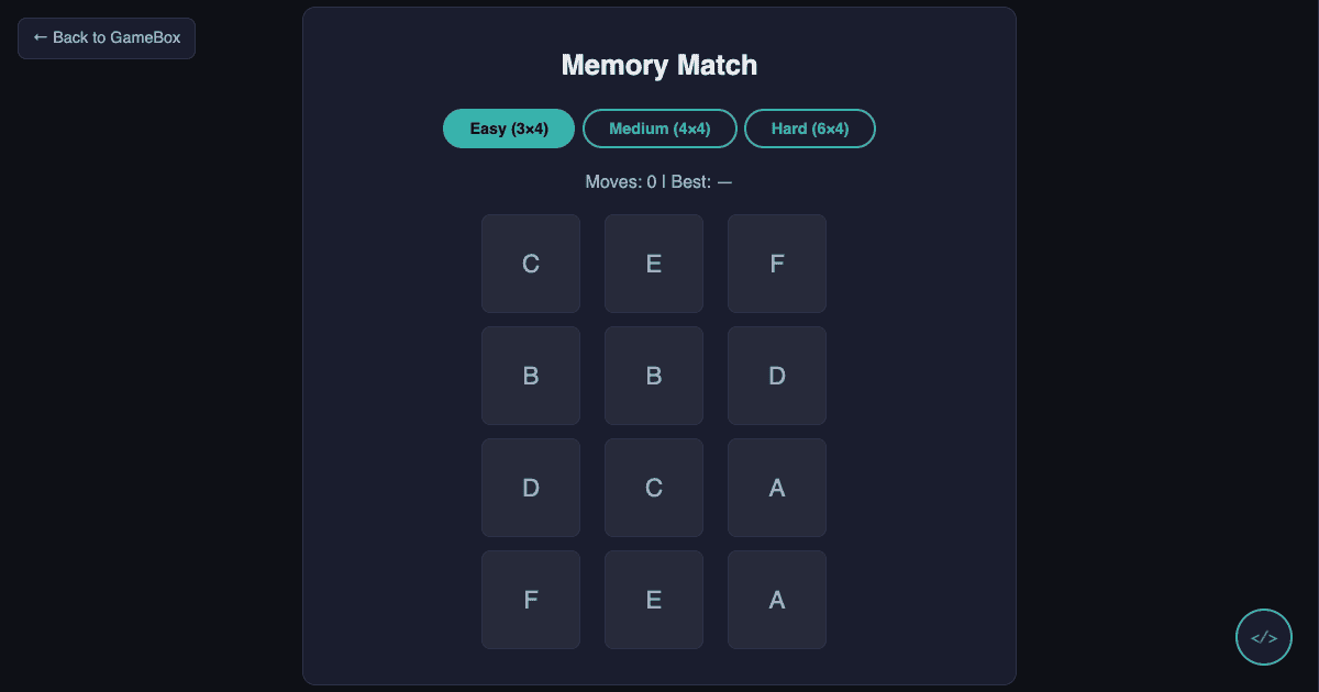 Cover art for Memory Match